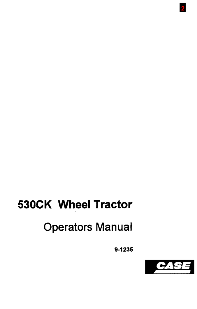 Case 530CK Tractor Service Operator & Parts Manual PDF