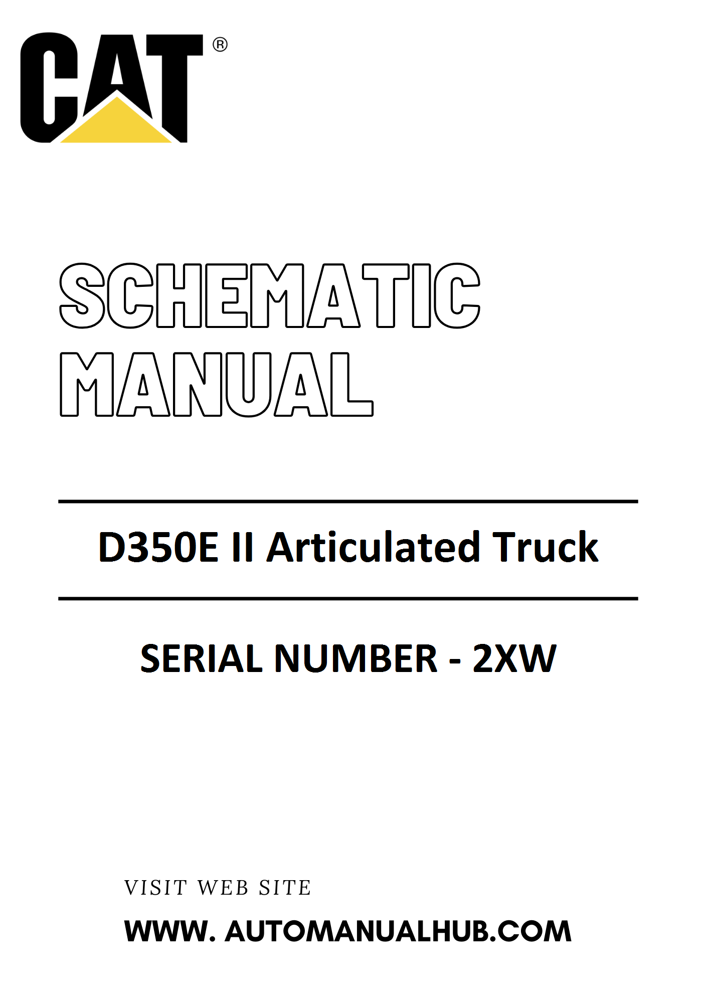 Cat Caterpillar D350E II Articulated Truck Schematic Diagram Manual