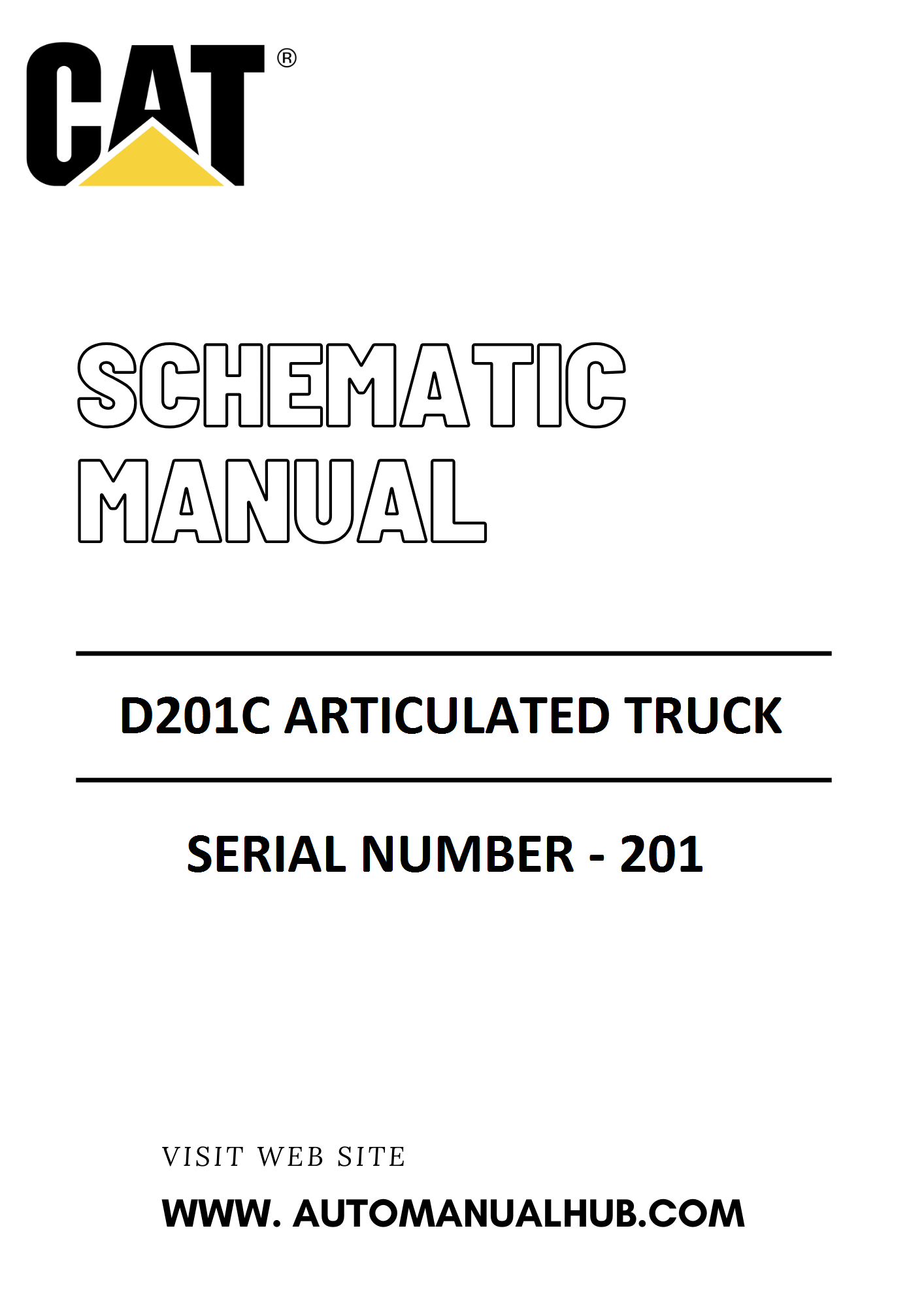 Cat Caterpillar D201C Articulated Truck Schematic Diagram Manual