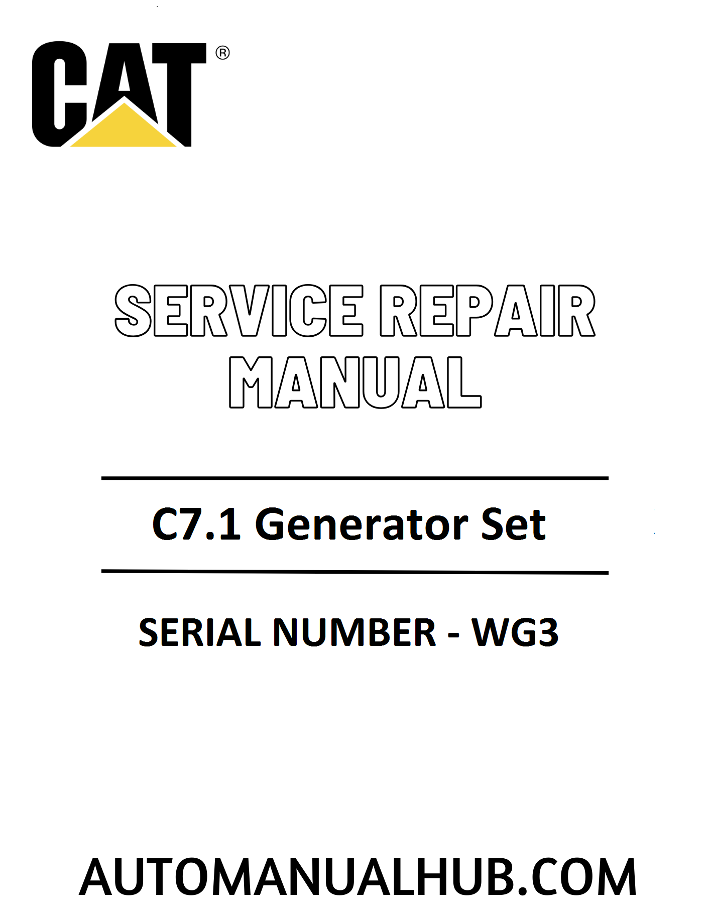 Cat Caterpillar C7.1 Generator Set Service Repair Manual