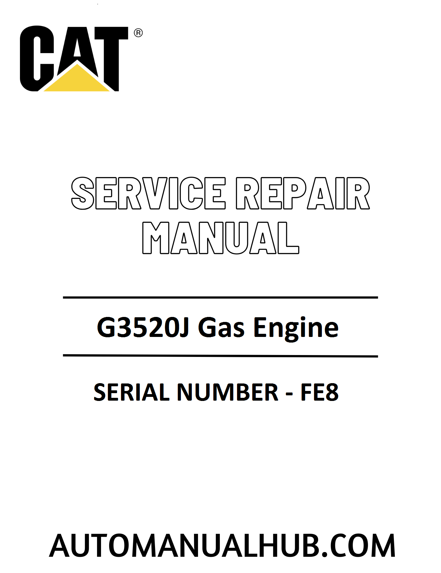 Cat Caterpillar G3520J Gas Engine Service Repair Manual