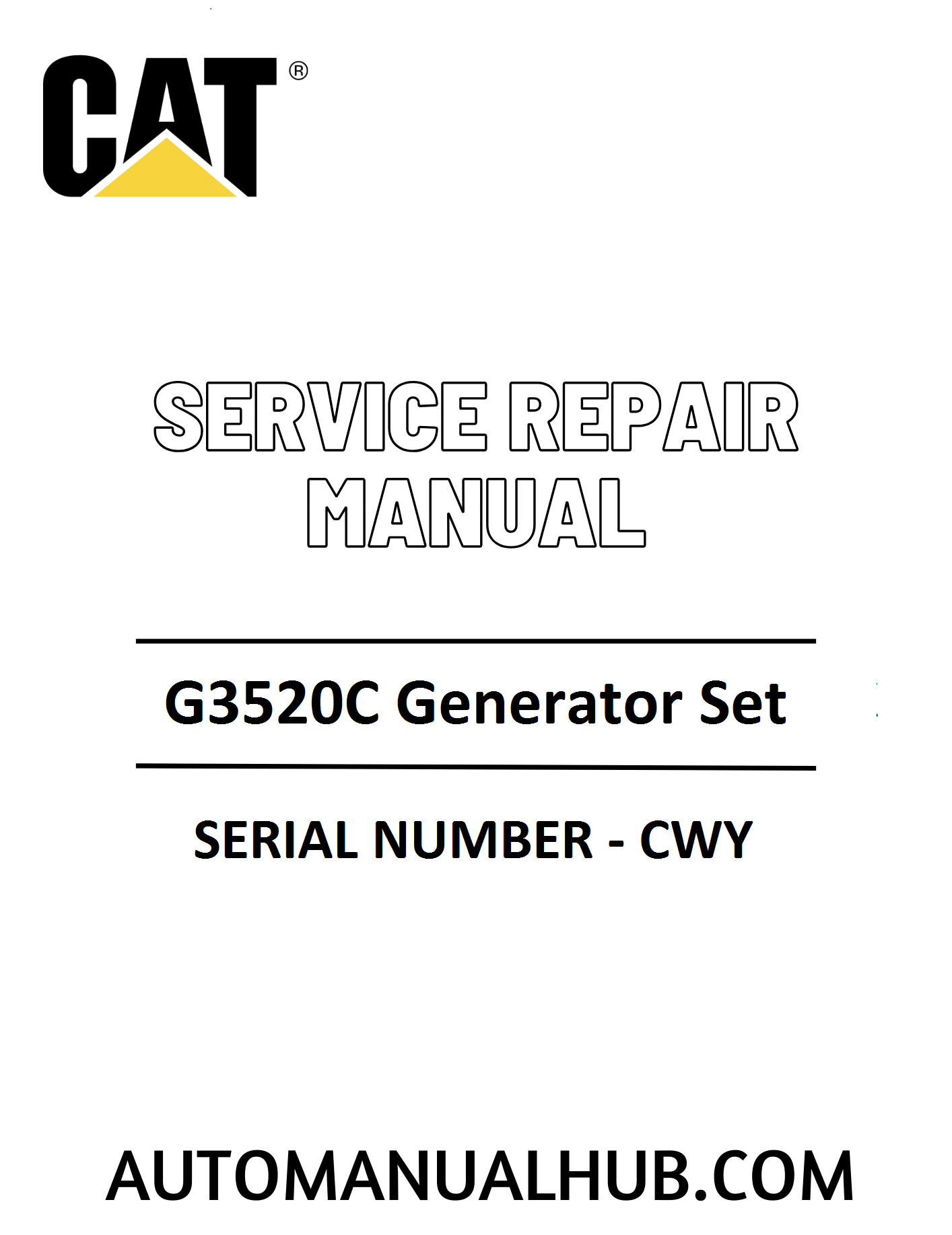 Cat Caterpillar G3520C Generator Set Service Repair Manual