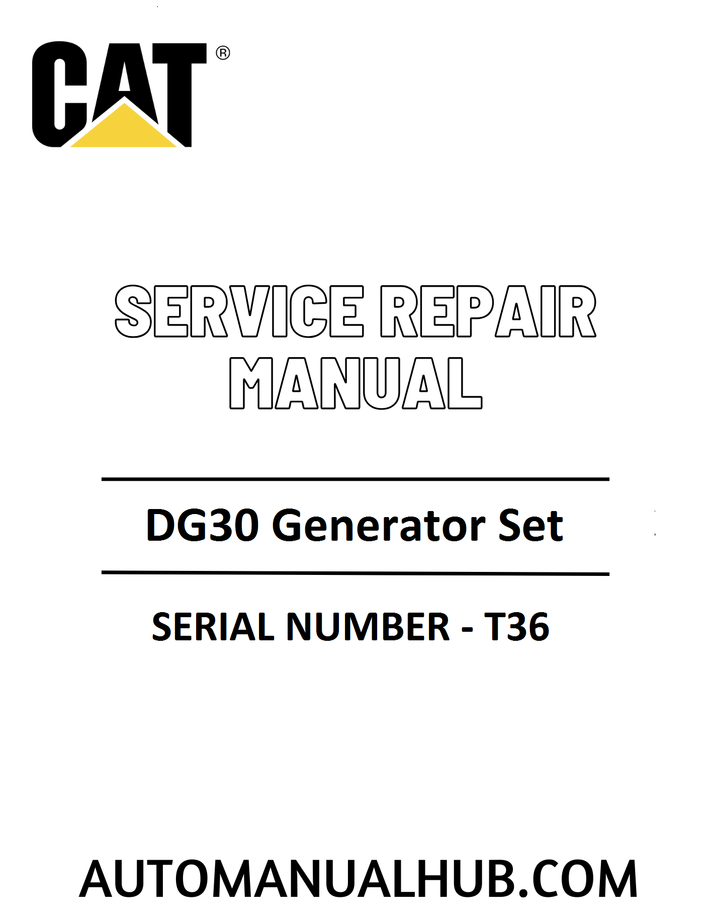 Cat Caterpillar DG30 Generator Set Service Repair Manual