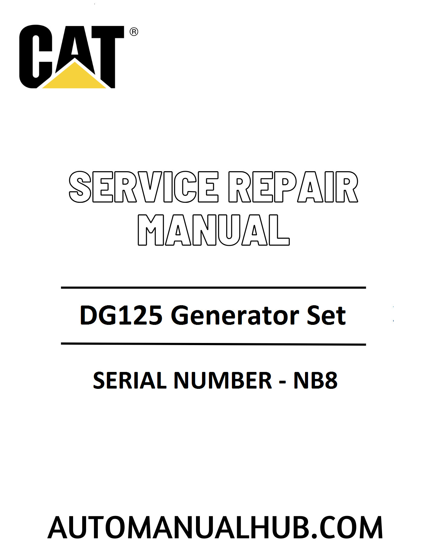 Cat Caterpillar DG125 Generator Set Service Repair Manual