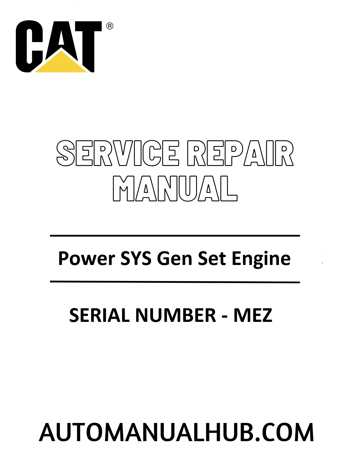 Cat Caterpillar Power SYS Gen Set Engine Service Repair Manual