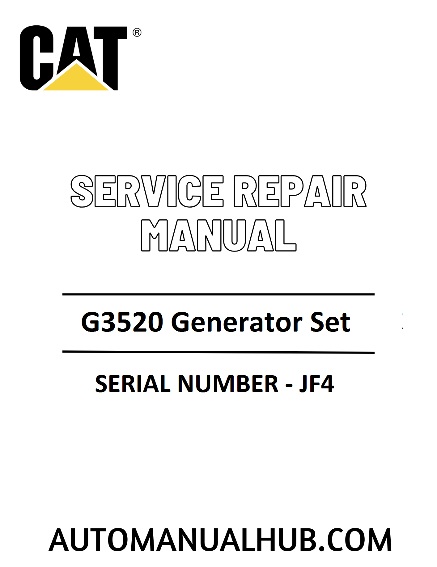 Cat Caterpillar G3520 Generator Set Service Repair Manual