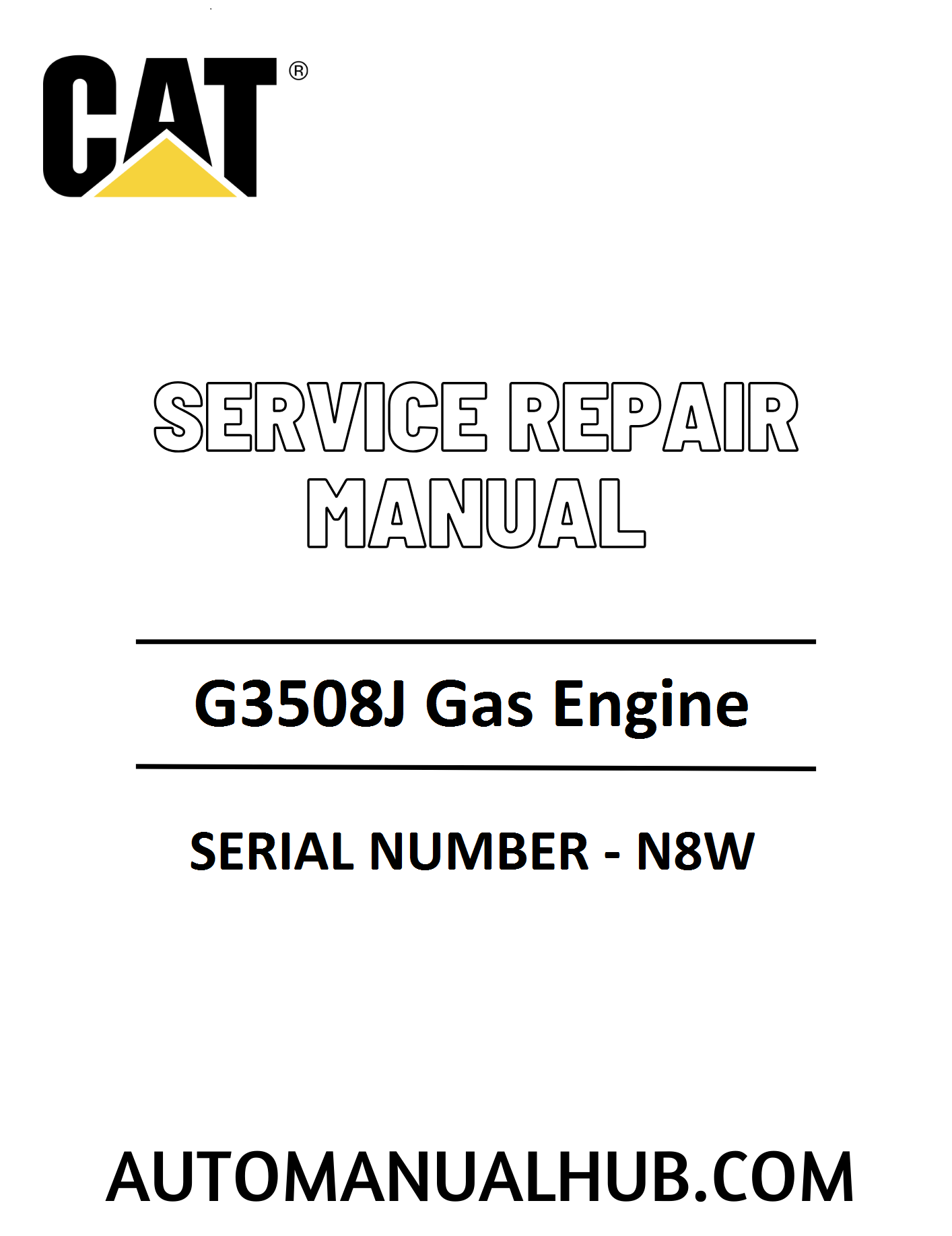 Cat Caterpillar G3508J Gas Engine Service Repair Manual