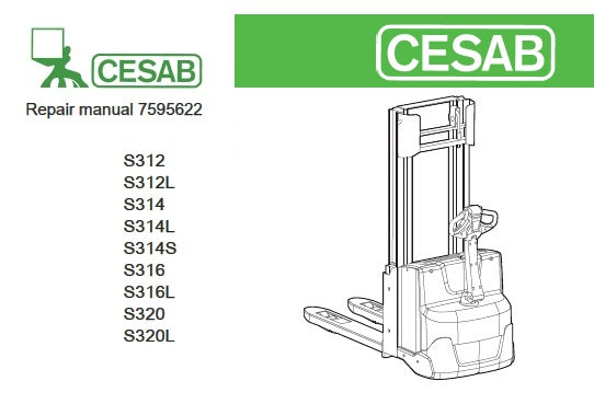 CESAB S312, S312L, S314, S314L, S314S, S316, S316L, S320, S320L FORKLIFT TRUCK SERVICE REPAIR MANUAL PDF DOWNLOAD