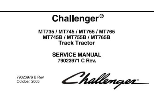 CHALLENGER MT735, MT745, MT755, MT765, MT745B, MT755B, MT765B TRACTORS SERVICE REPAIR MANUAL PDF DOWNLOAD