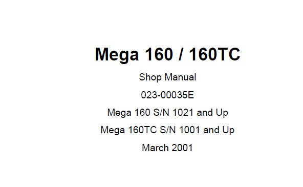 DAEWOO DOOSAN MEGA 160, 160TC WHEEL LOADER SERVICE REPAIR SHOP MANUAL PDF DOWNLOAD