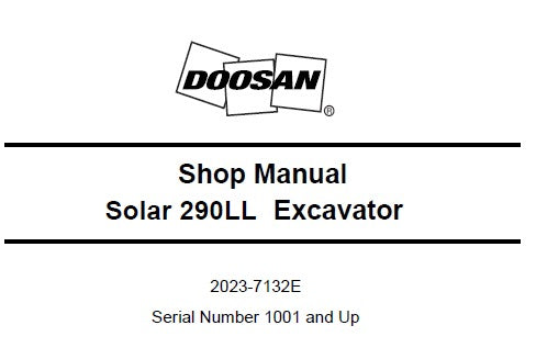 DAEWOO DOOSAN SOLAR 290LL EXCAVATOR SERVICE REPAIR SHOP MANUAL PDF DOWNLOAD