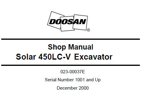 DAEWOO DOOSAN SOLAR 450LC-V EXCAVATOR SERVICE REPAIR SHOP MANUAL PDF DOWNLOAD