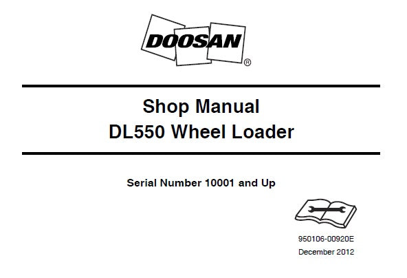 DOOSAN DL550A WHEEL LOADER SERVICE REPAIR SHOP MANUAL PDF DOWNLOAD