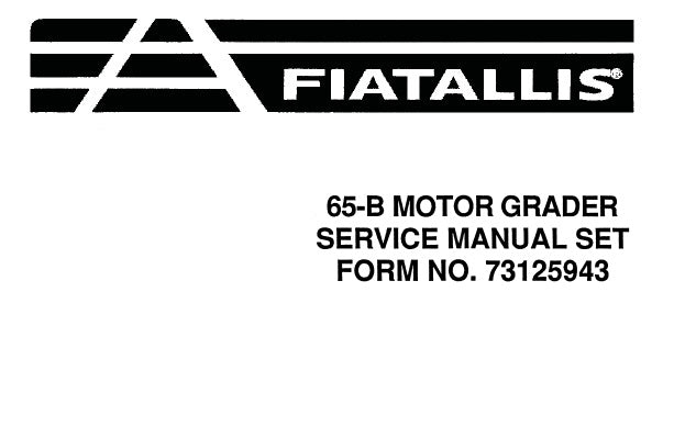 FIAT ALLIS 65-B MOTOR GRADER SERVICE REPAIR MANUAL PDF DOWNLOAD