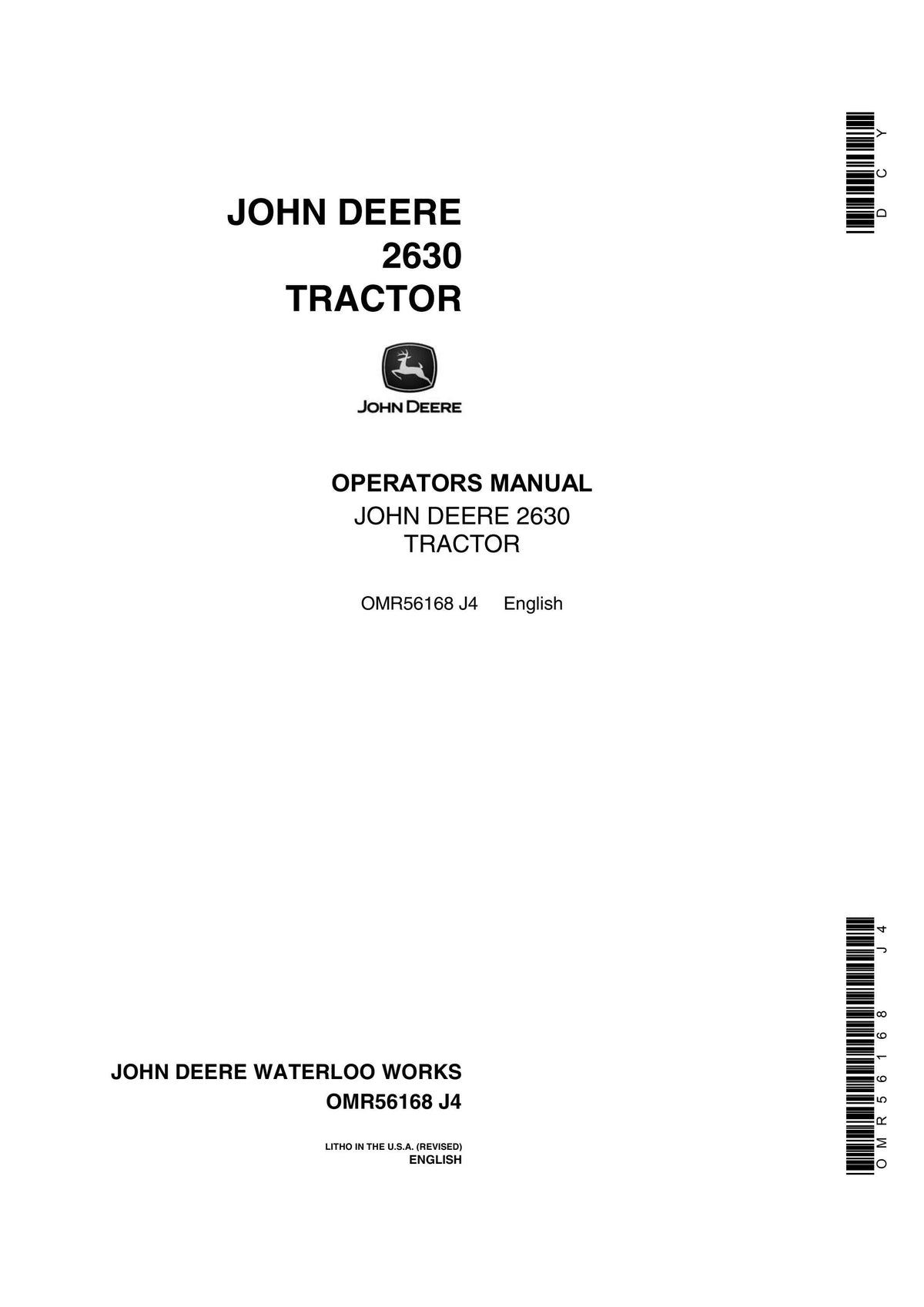 John Deere 2630 Tractor Operator’s Manual