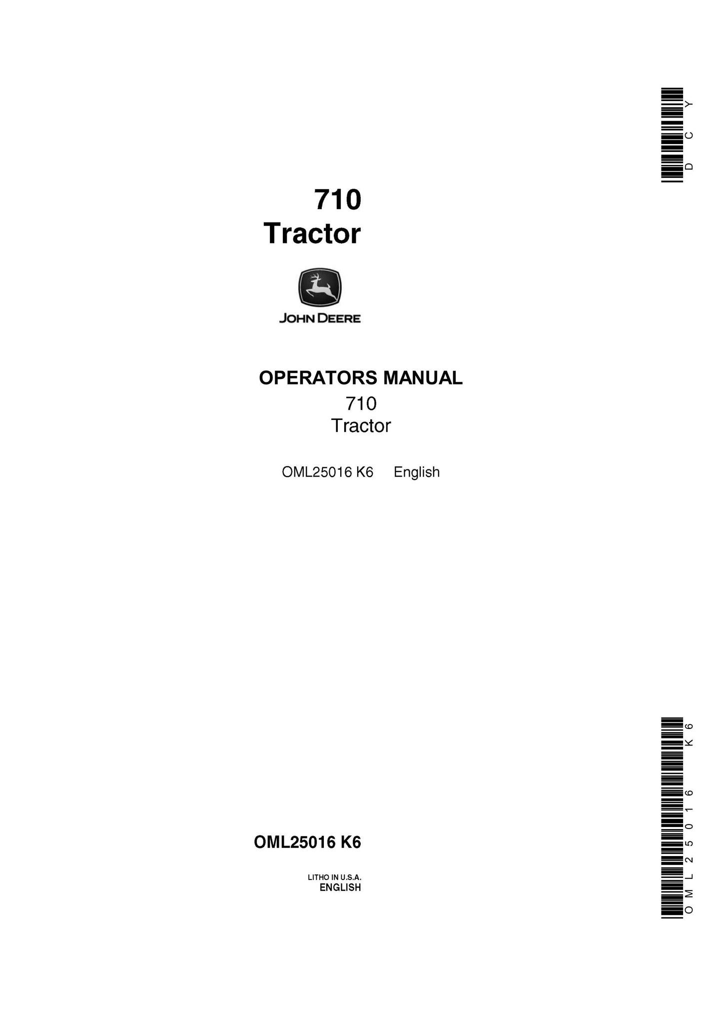 John Deere 710 Tractor Operator’s Manual OML25016 - PDF