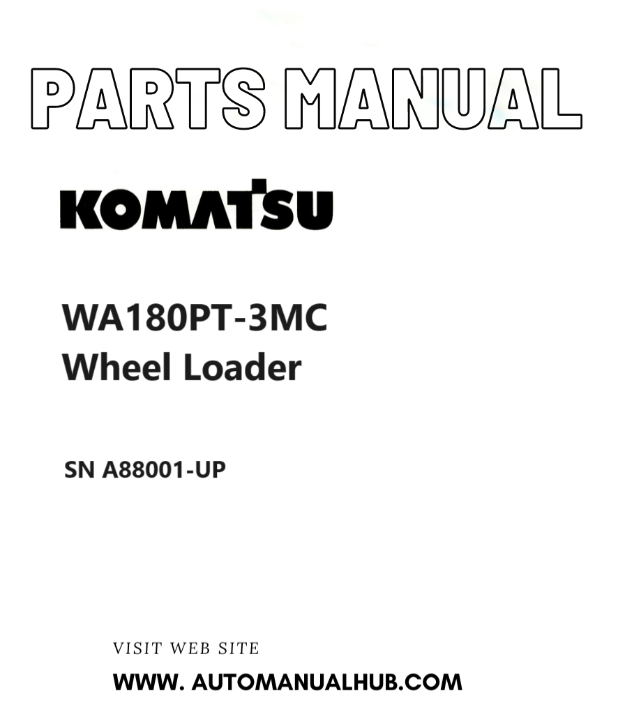 Komatsu WA180PT-3MC Wheel Loader Parts Manual SN A88001-UP PDF