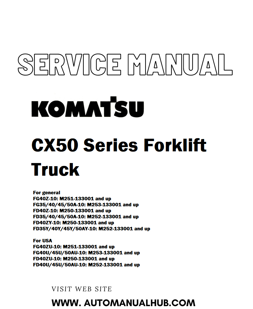 Komatsu CX50 Series Forklift Truck Service And Repair Manual - PDF