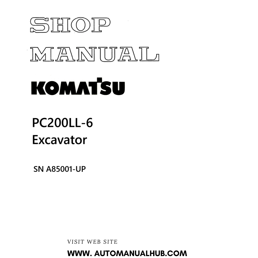 Komatsu PC200LL-6 Excavator Shop Manual SN A85001-UP PDF