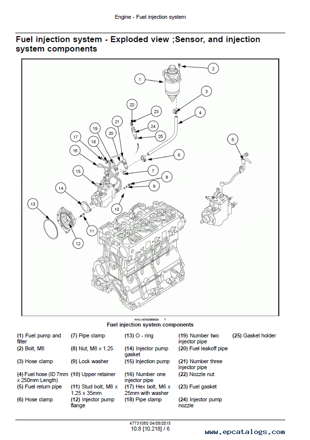 New Holland 47638135-Engine-Tier 3(3CYL-65HP)-W/Power Shuttle Parts Catalog Manual - PDF