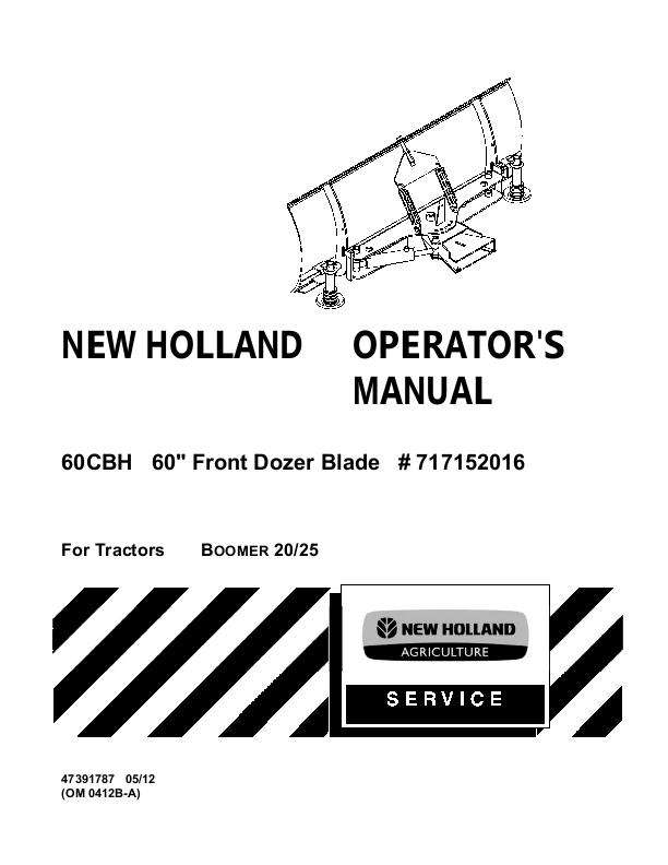 New Holland 60CBH Operator's Manual 47391787 - PDF