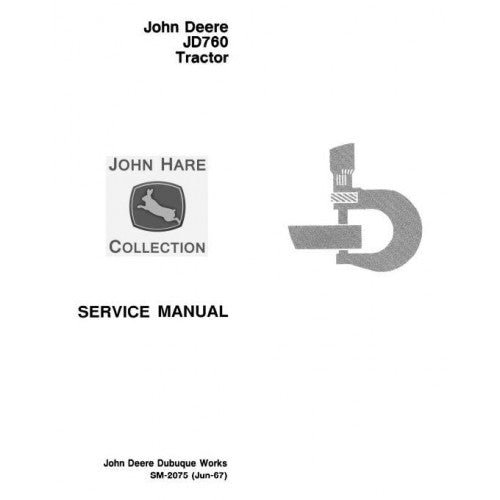 Cover page of the John Deere JD760 Tractor Technical Service Repair Manual featuring the John Deere logo, the model number JD760, and the service manual label.