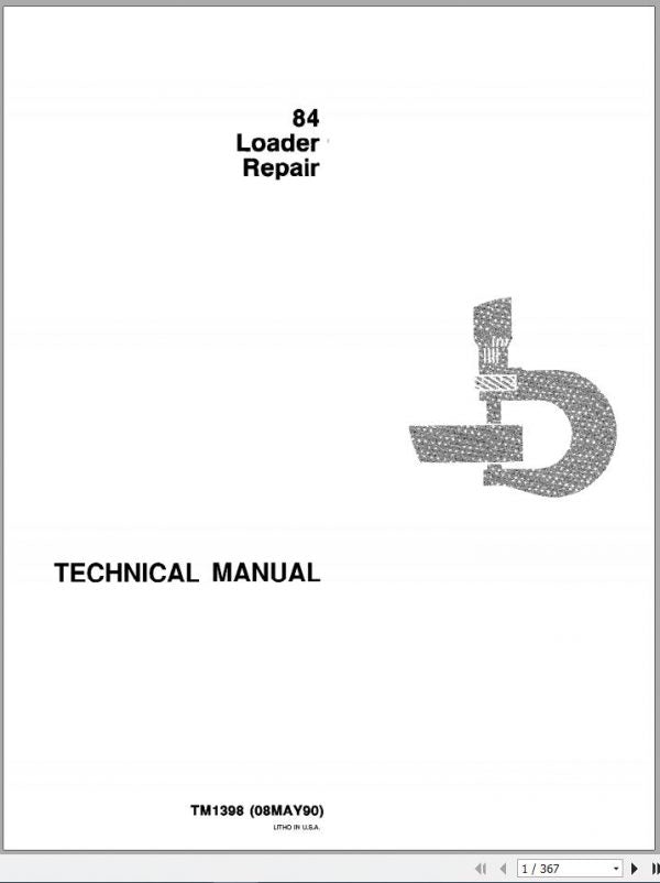 Cover page of the John Deere Loaders 260, 270 Technical Service Repair Manual featuring the model number and the title of the manual.