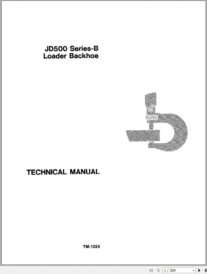 John Deere JD500 Series-B Loader Backhoe Technical Service Repair Manual TM1024 - PDF