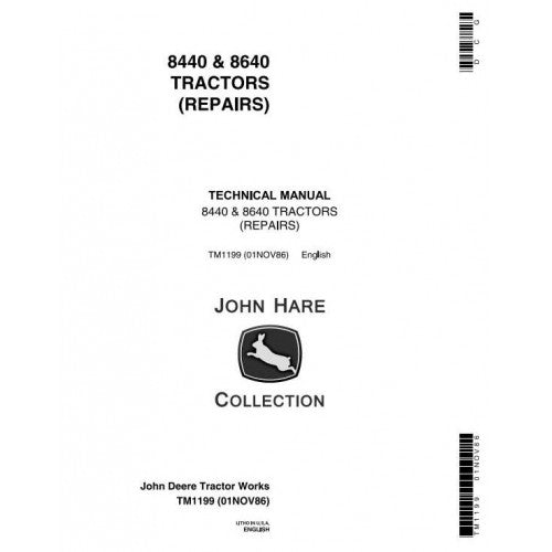 John Deere 8440, 8460 4WD Articulated Tractor Diagnostic & Service Repair Manual TM1199 - PDF