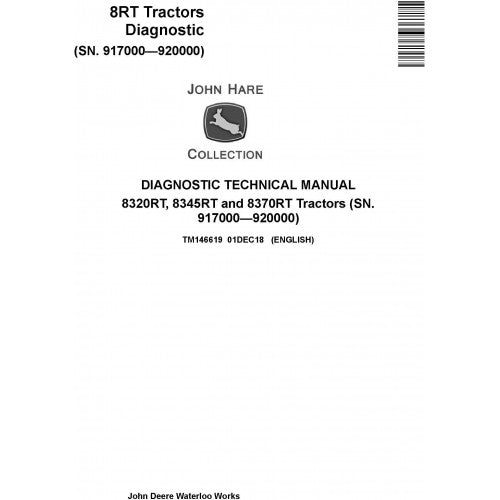 John Deere 8320RT, 8345RT, 8370RT Tractor Diagnostic Technical Service Manual TM146619 - PDF