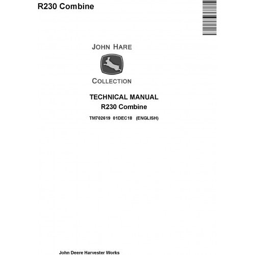 John Deere R230 Combine Technical Service Repair Manual TM702619 - PDF