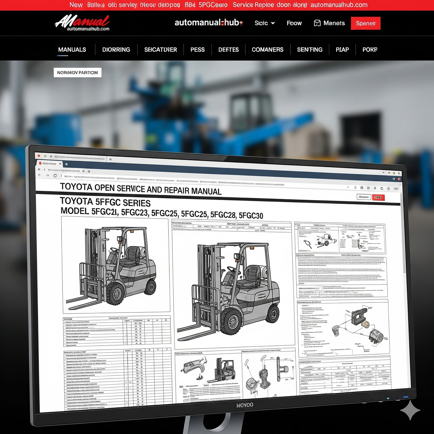 Toyota 5FGC18 – 5FGC30 Forklift Manual – Download PDF for Service & Maintenance