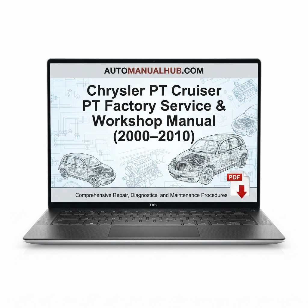 Chrysler PT Cruiser PT Factory Service and Workshop Manual for 2000–2010 models covering servicing, engine repair, component replacement, rebuild procedures, and maintenance information.