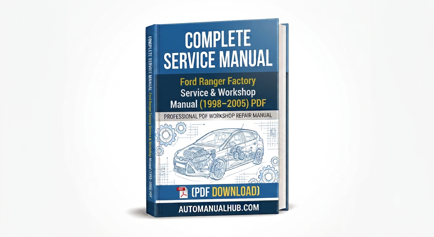 Ford Ranger Factory Service and Workshop Manual for 1998–2005 models covering engine, gearbox, suspension, wiring diagrams, diagnostics, repairs, and maintenance.