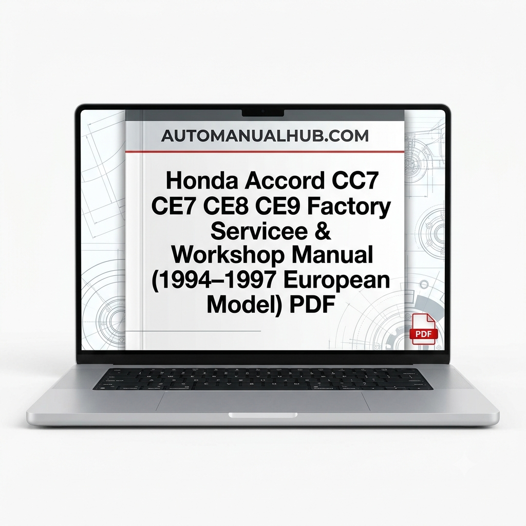 Honda Accord CC7 CE7 CE8 CE9 Factory Service and Workshop Manual for 1994–1997 European models with wiring diagrams, diagnostics, repairs, and maintenance information.