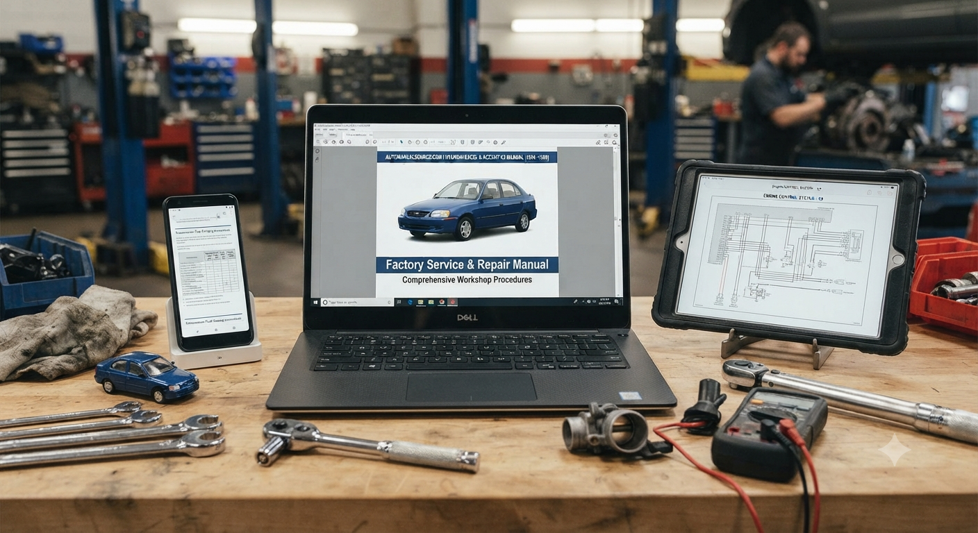 Hyundai Excel and Accent X3 Factory Service and Repair Manual for 1994–1999 models with factory maintenance and workshop repair information.