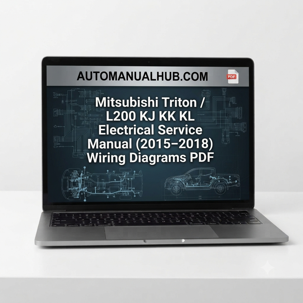 Mitsubishi Triton and L200 KJ KK KL Factory Electrical Service Manual for 2015–2018 models with complete wiring diagrams, electrical systems, circuit information, troubleshooting, and diagnostics.