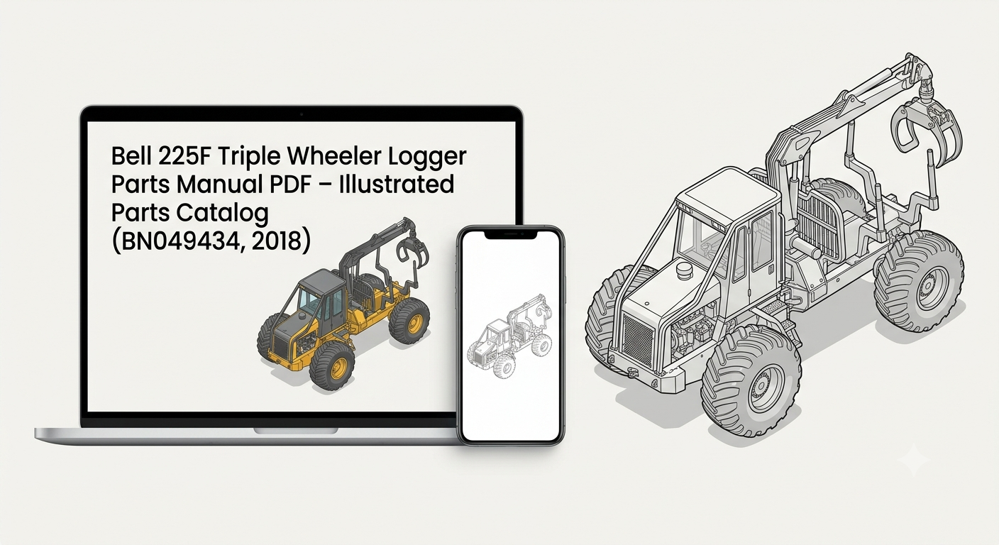 Bell 225F Triple Wheeler Logger Parts Manual PDF Illustrated Parts Catalog BN049434 2018 - AutoManualHub.com