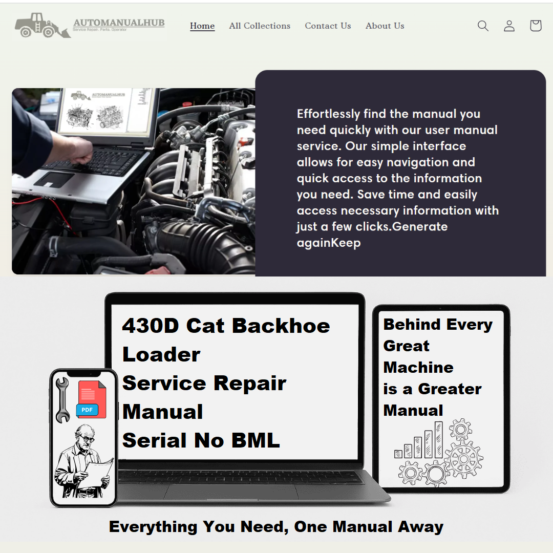 Cat Caterpillar 430D Backhoe Loader Service Repair Manual Serial No - BML