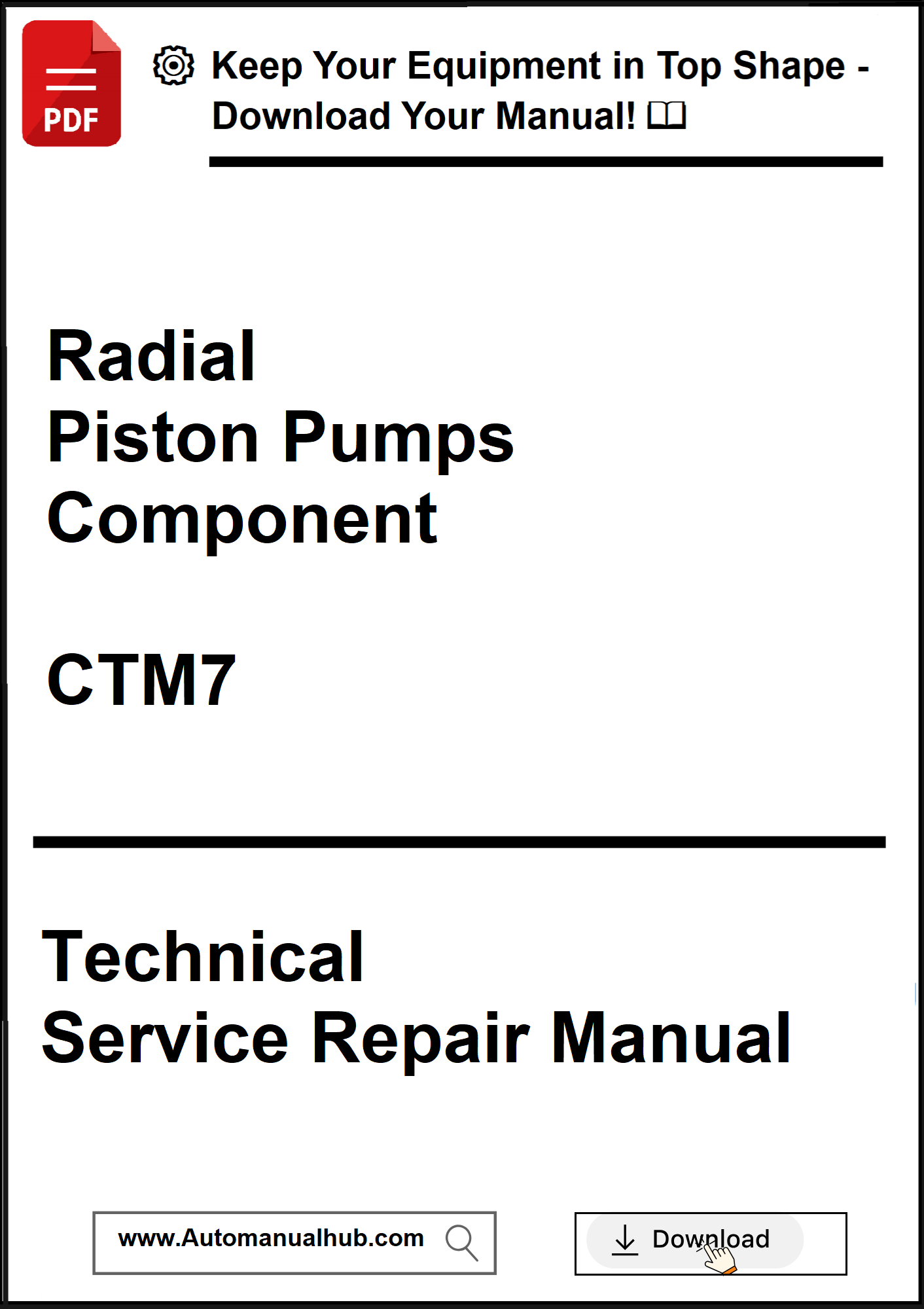 Technical service repair manual for radial piston pumps component CTM7 on a white background