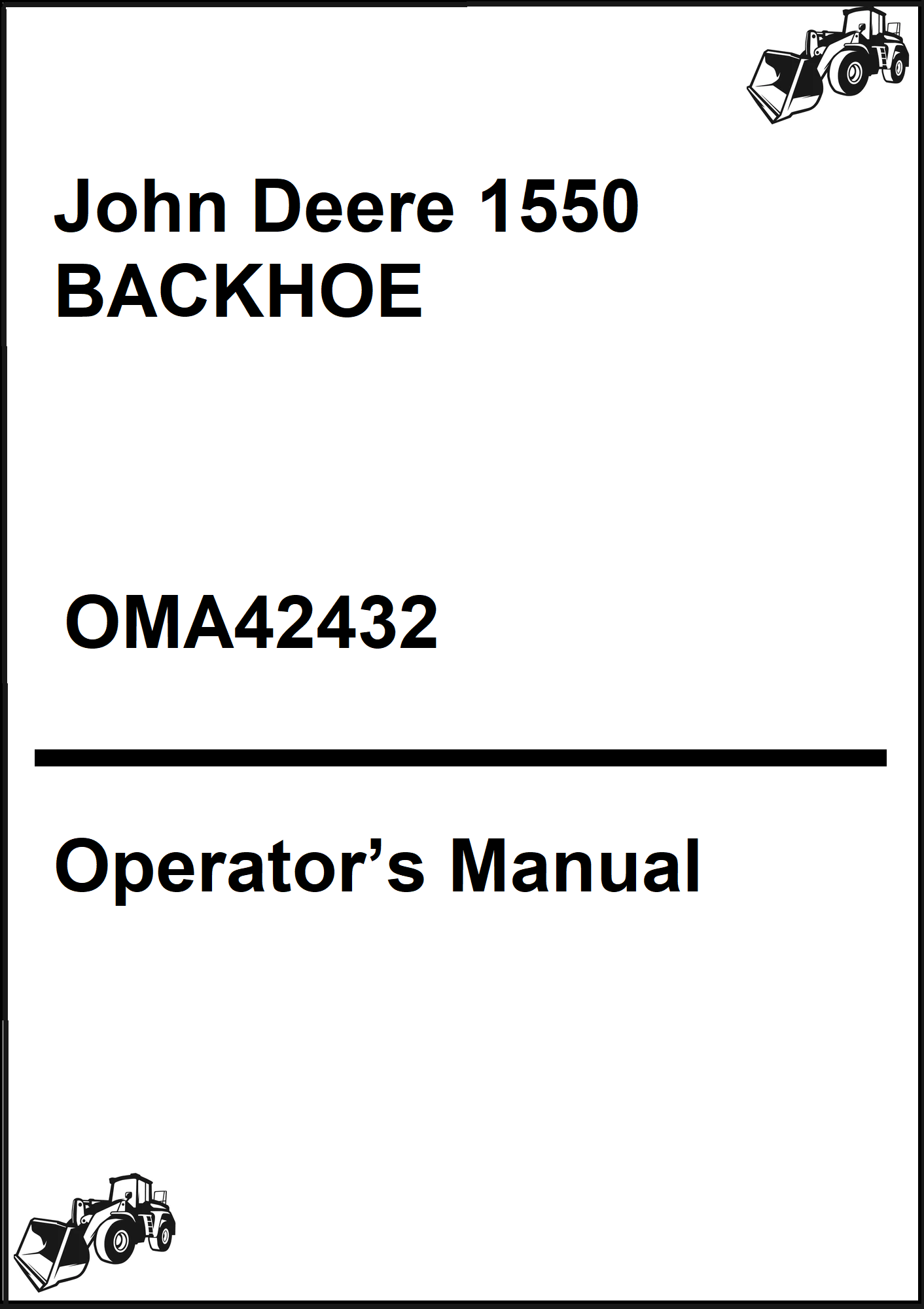 John Deere 1550 BACKHOE Operator’s Manual