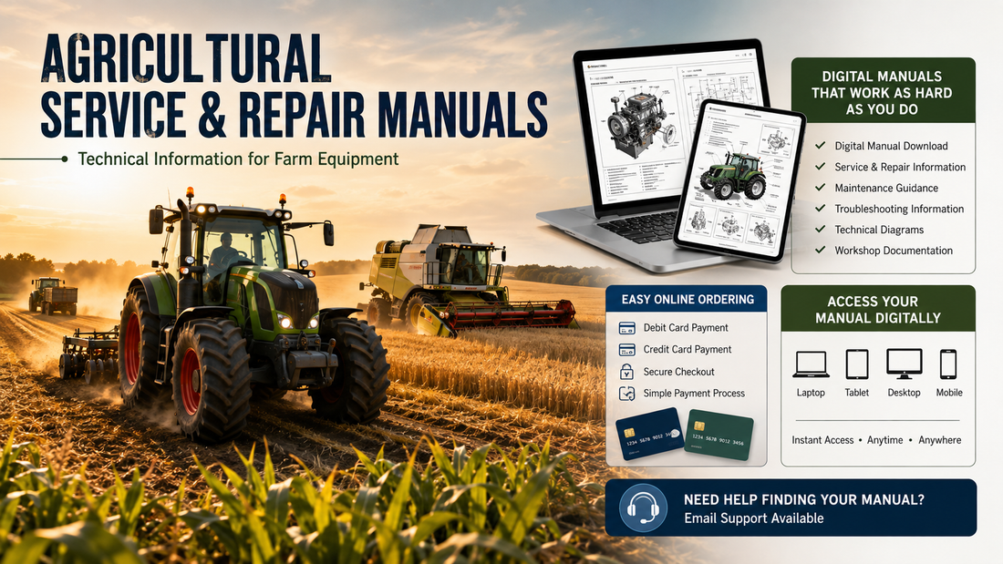 AGCO service repair manuals for tractors and agricultural equipment with digital workshop manual access
