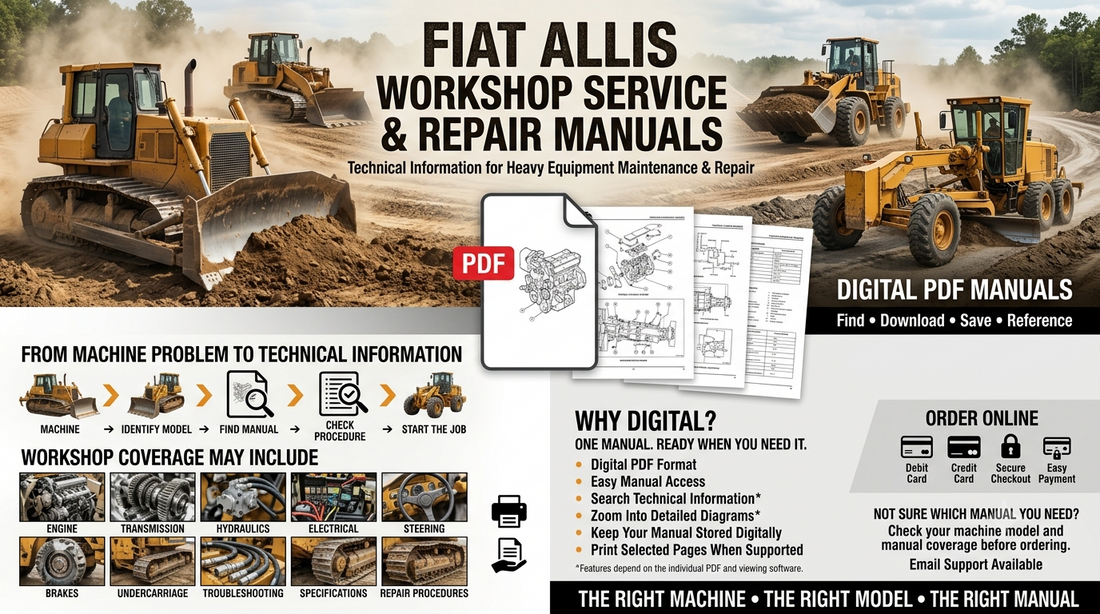 Fiat Allis workshop service repair manuals PDF for dozers loaders graders and heavy equipment technical information