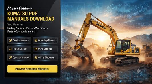 Komatsu PDF Service Manuals, Workshop Manuals, Repair Manuals, Parts Catalogs and Operator Manuals for Heavy Equipment