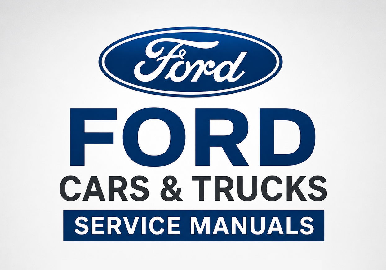 Ford Cars & Trucks Service Manuals Collection featuring factory workshop, repair, maintenance and PDF manuals for various Ford vehicles.