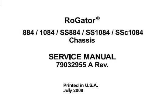 AGCO AG-CHEM 884 , 1084 , SS884 , SS1084 , SSC1084 ROGATOR CHASSIS SERVICE REPAIR MANUAL PDF DOWNLOAD