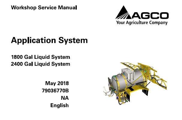 AGCO AG-CHEM 1800 , 2400 GAL LIQUID SYSTEM SERVICE REPAIR MANUAL PDF DOWNLOAD