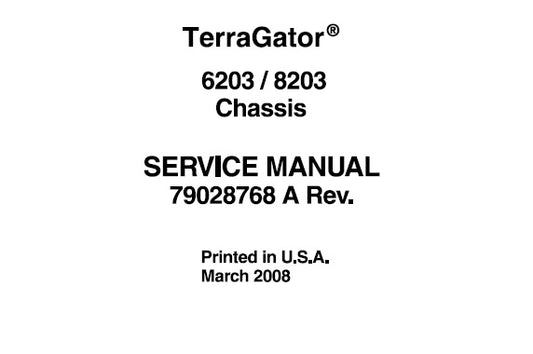 AGCO AG-CHEM 6203 , 8203 TERRAGATOR CHASSIS SERVICE REPAIR MANUAL PDF DOWNLOAD