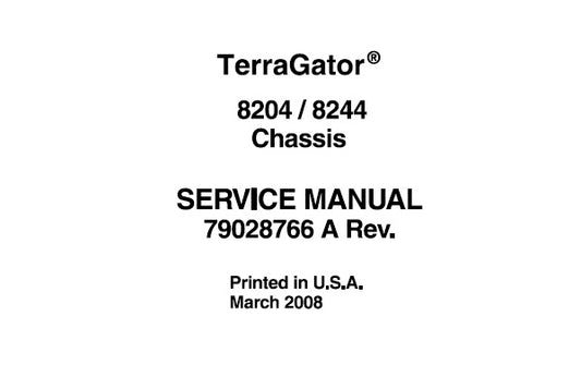 AGCO AG-CHEM 8204 , 8244 TERRAGATOR CHASSIS SERVICE REPAIR MANUAL PDF DOWNLOAD