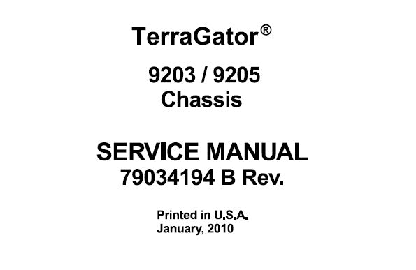 AGCO AG-CHEM 9203 , 9235 TERRAGATOR CHASSIS SERVICE REPAIR MANUAL PDF DOWNLOAD